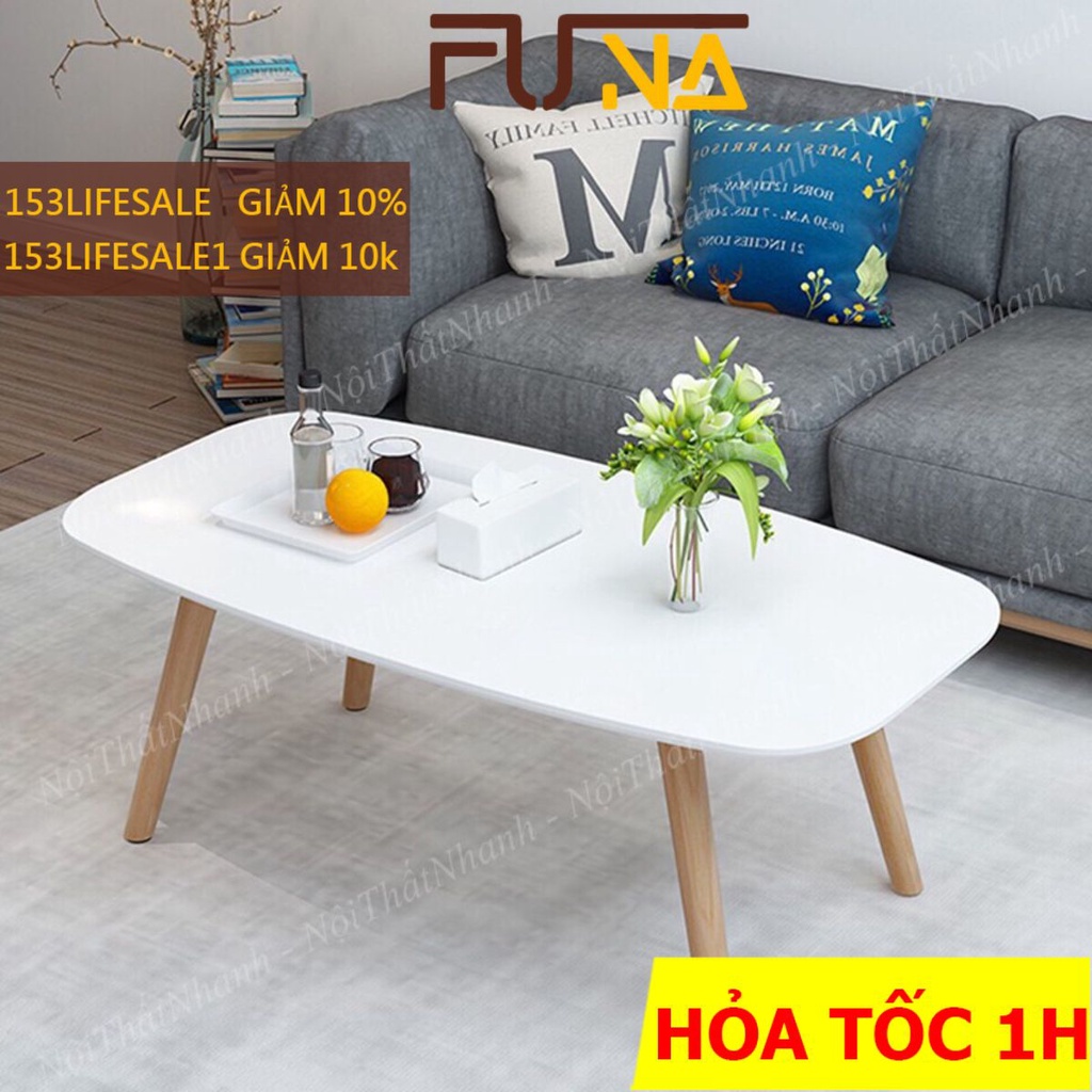 Bàn trà, bàn sofa hình chữ nhât FUNA - BT02 Có Thể Ngồi Bệt Hoặc Ngồi Cao Với Sofa Chân Gỗ Tự Nhiên Chắc Chắn Và Sơn PU