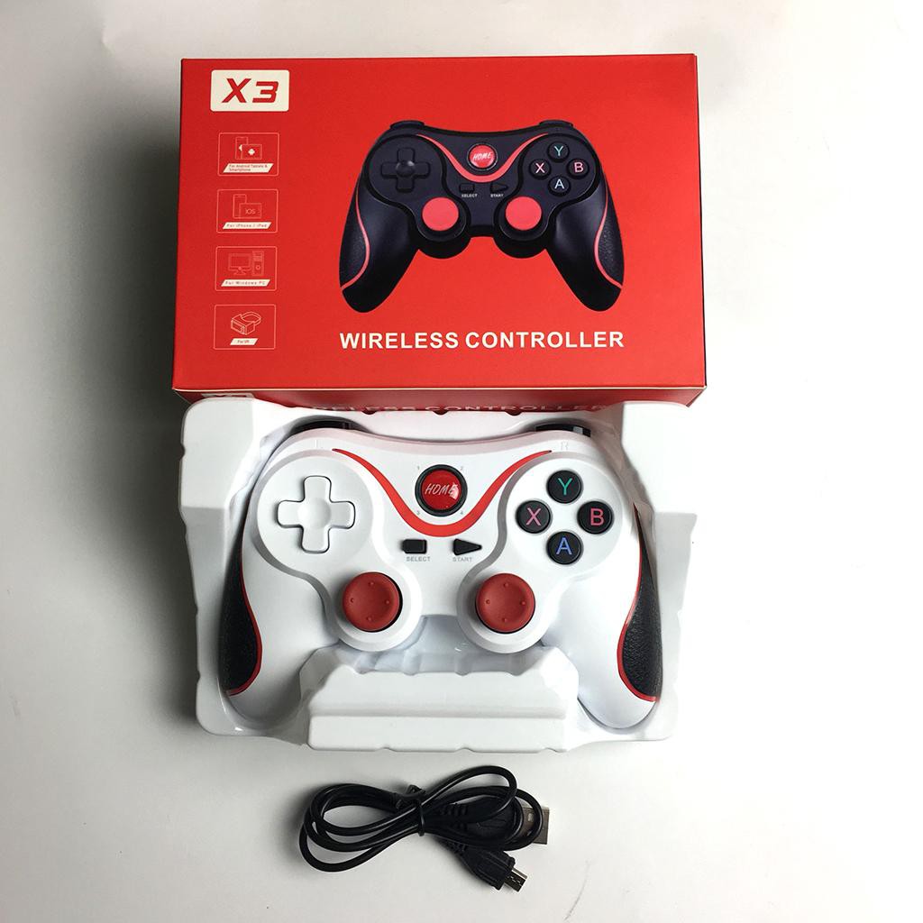 Tay cầm chơi game không dây bluetooth Gamepad T3 -X3 tặng giá đỡ điện thoại