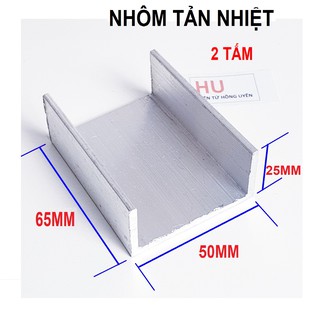 Nhôm U giải nhiệt Linh kiện điện tử. Nhôm hộp 65MM làm máy 2 vế e chung. Tấm nhôm U dày 2,5 Li giải nhiệt nhanh