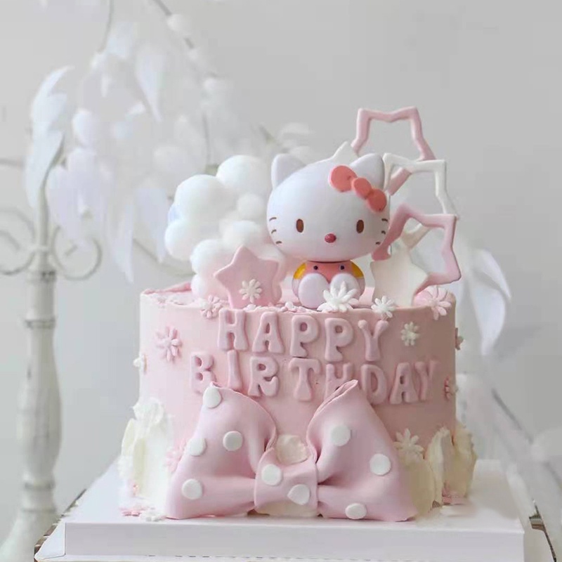 Phụ Kiện Trang Trí Bánh Kem Hình Mèo Hello Kitty