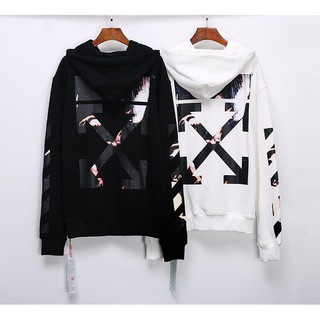 OFF-WHITE Áo Hoodie Off White In Chữ Thời Trang Cao Cấp