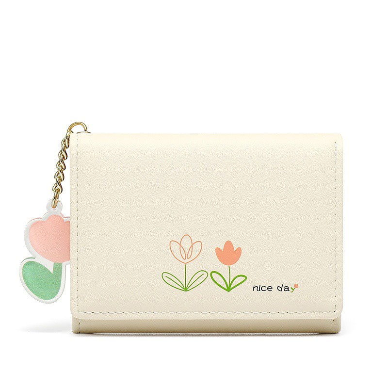 Ví nữ đựng tiền nhiều ngăn 585 hình thỏ chất da retro phong cách thanh lịch