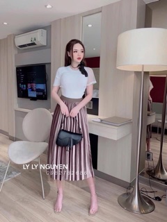 chân váy nhung dạ ảnh thật 100%