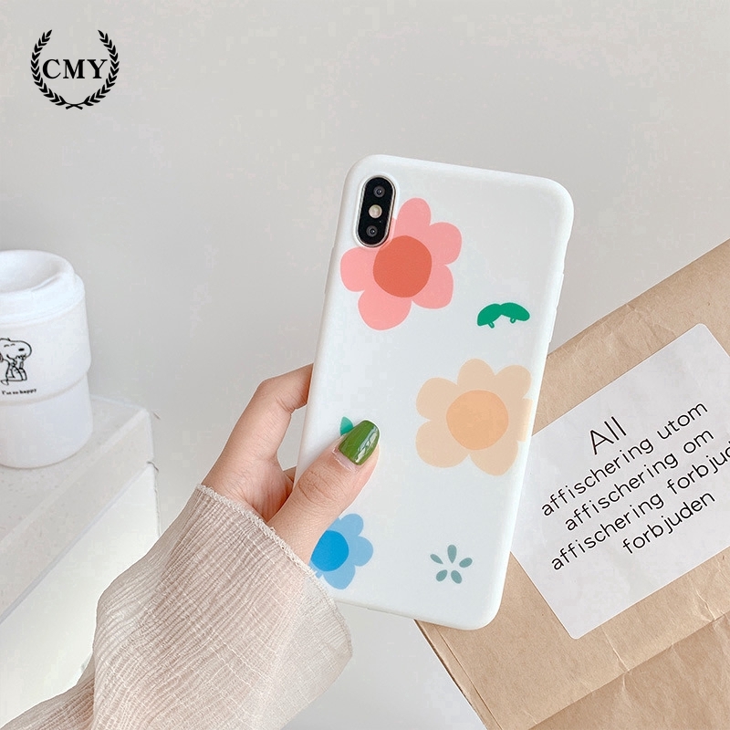 Ốp điện thoại TPU silicon in họa tiết hoa ba màu cho iPhone11/11Pro 11pro Max X XR XS XS MAX 6 7 8 plus SE | BigBuy360 - bigbuy360.vn