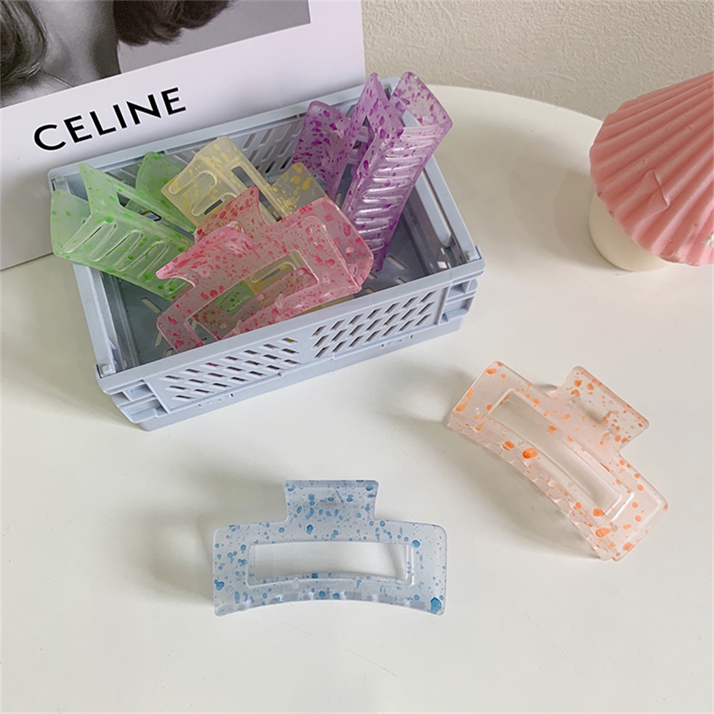 【sweet】Kẹp tóc trong suốt màu kẹo đơn giản dành cho nữ