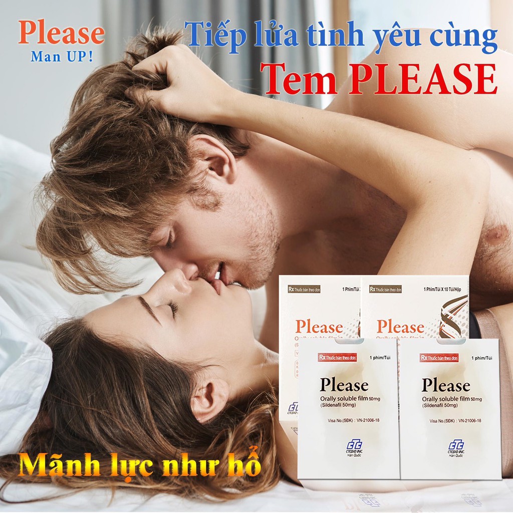 [Siêu Phẩm] Combo 3 Tem ngậm Please orally soluble film 100mg Hàn Quốc loại mạnh