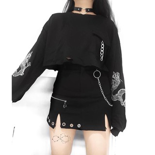 Chân váy unisex -phối kèm chain -size S,M,L