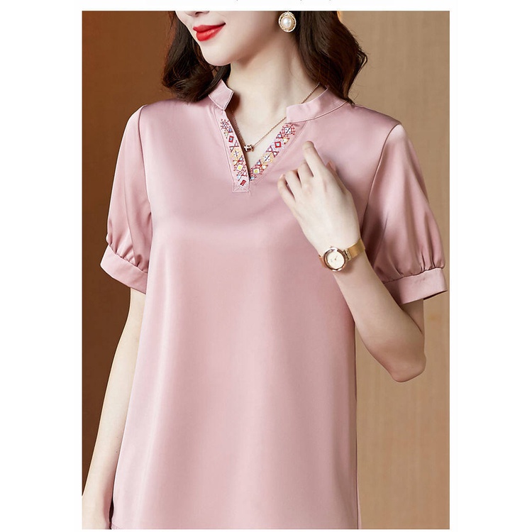 Áo Sơ Mi Cổ V Tay Ngắn Dáng Rộng Thời Trang Mùa Hè Tinh Tế Cho Nữ 2022 | BigBuy360 - bigbuy360.vn