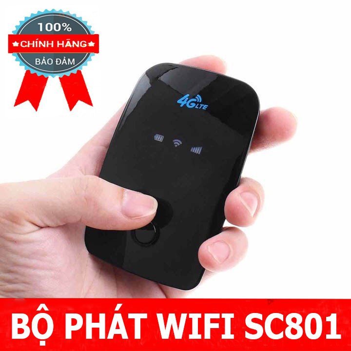 Hàng Nhật Wifi Cực Nhanh - Bộ Phát Wifi Mini SC801 Dùng Đa Mạng Gắn Sim Là Dùng Internet Tẹt Ga Không Giới Hạn Pin Trâu