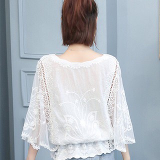 Áo ren tiểu thư tay cánh dơi