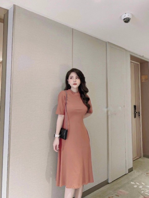 Váy maxi cộc tay chất bozip co dãn | BigBuy360 - bigbuy360.vn