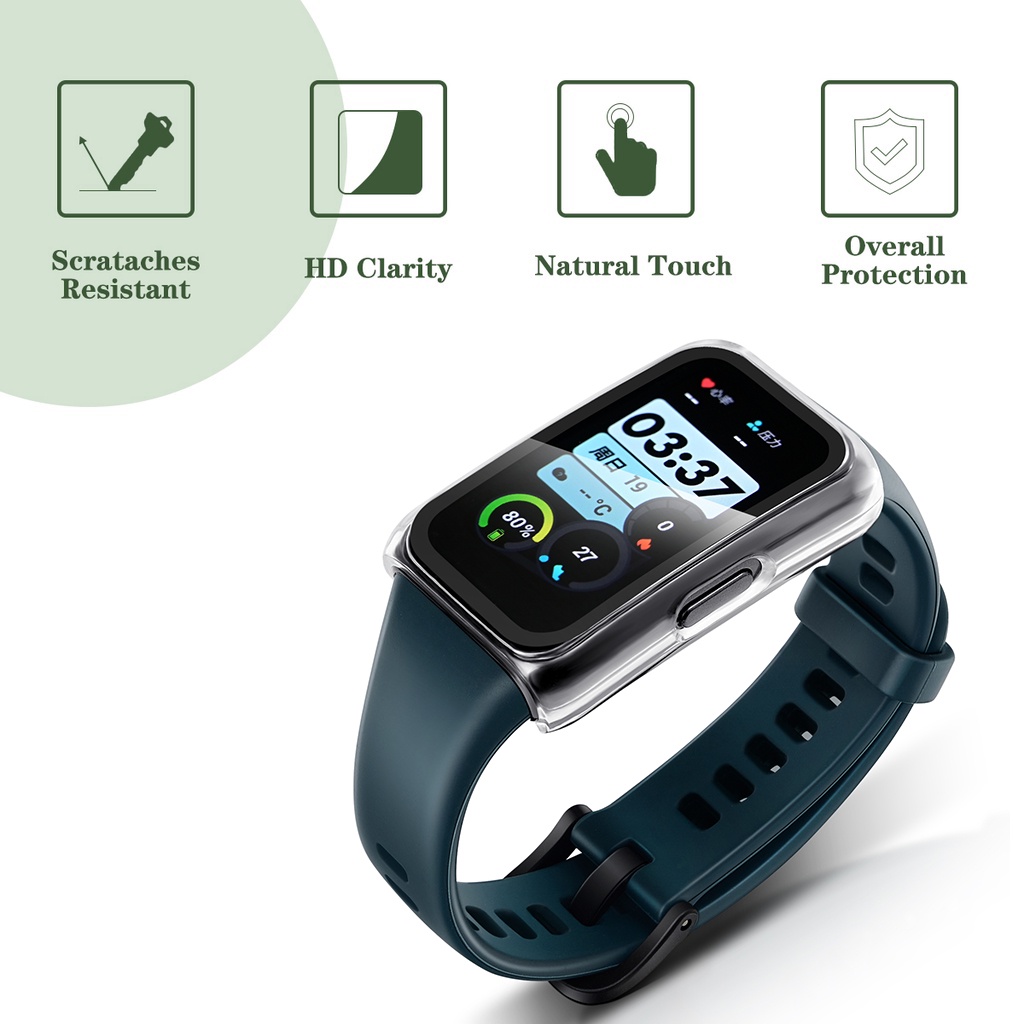 Ốp Lưng PC Cứng + Kính Cường Lực 2 Trong 1 Cho Huawei Band 6 / 6 pro