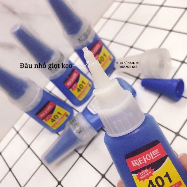 Keo 401 dán móng nail  - Keo dán đa năng Hàn Quốc loại tốt chuyên dụng cho dân làm móng