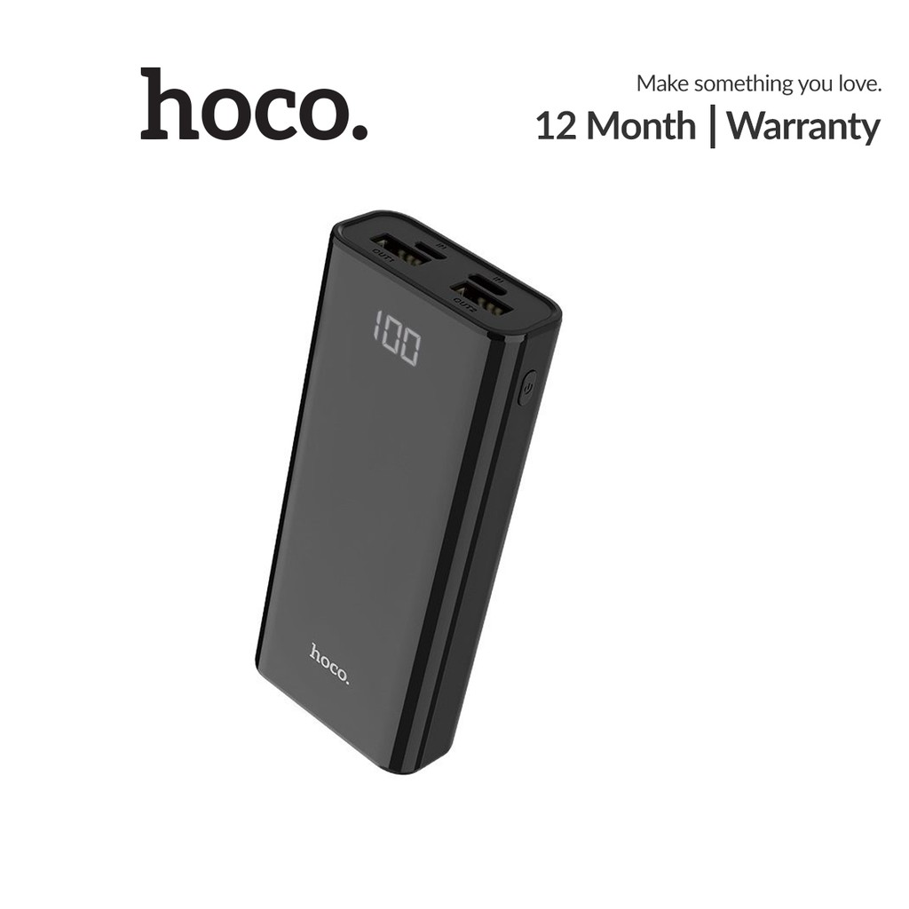 Pin sạc dự phòng hoco J45 dung lượng 10000mAh hỗ trợ 2 cổng sạc - Có đèn LED trên màn hình báo phần trăm pin