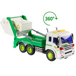 Mô hình xe ô tô chở rác có thùng lật tỉ lệ 1:16 đồ chơi trẻ em