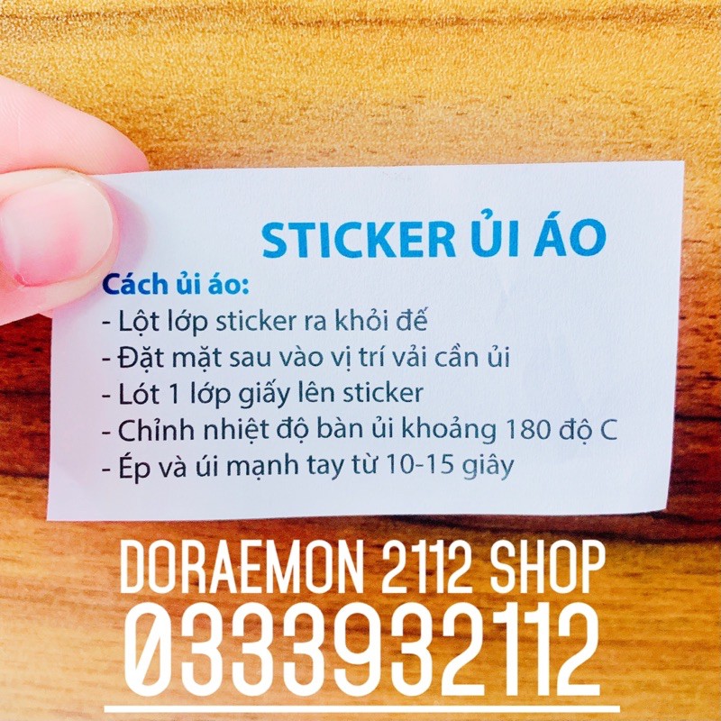 Sticker dán áo - Hình dán ủi áo Doraemon - Tem ủi áo Doraemon (nhiều mẫu)