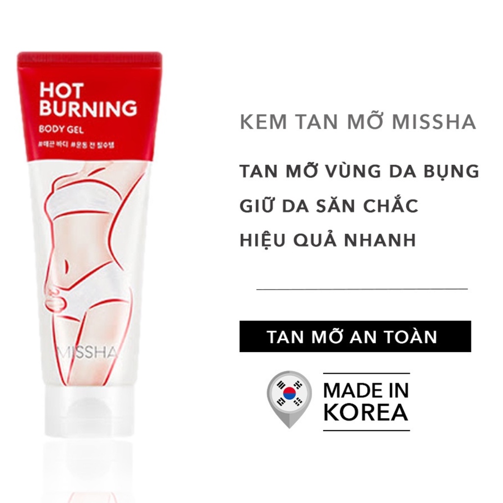 Gel tan mỡ Missha Hot Burning Perfect Body Gel