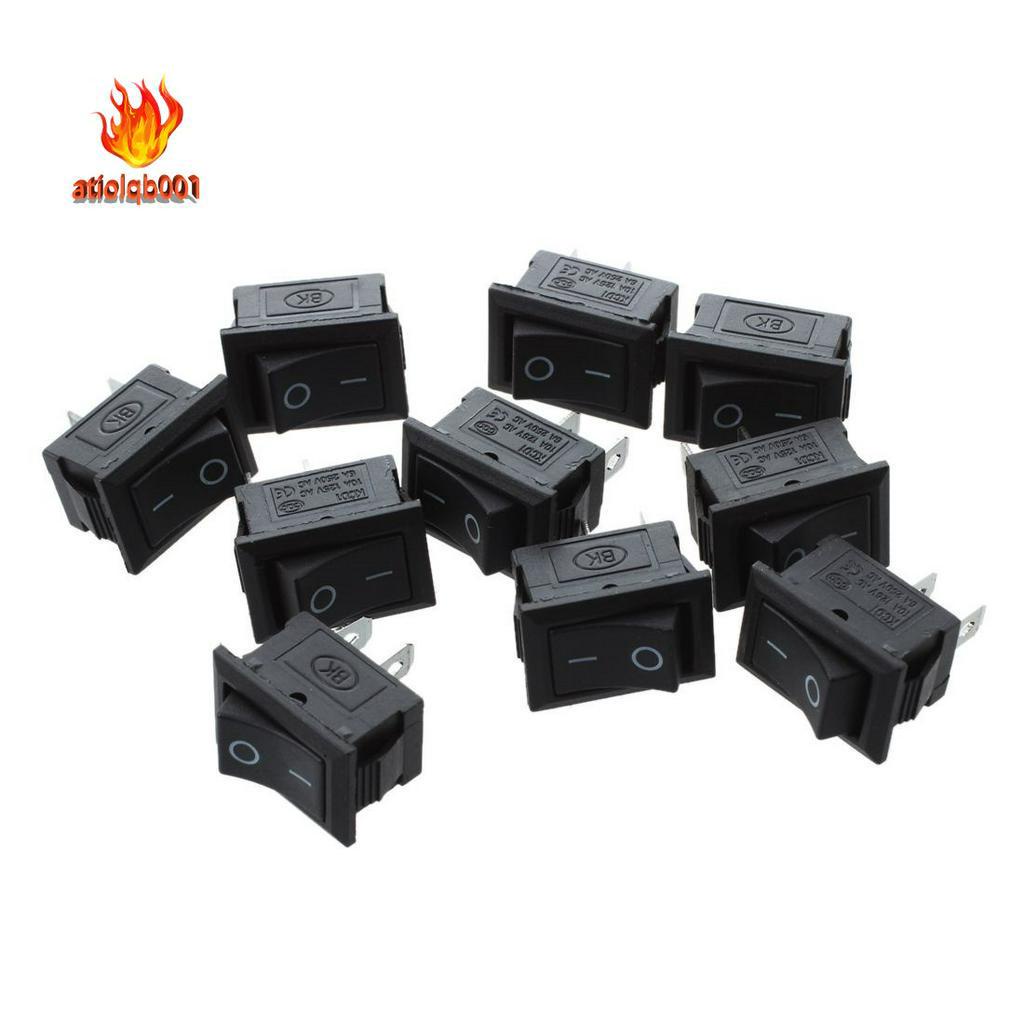 Set 10 Công Tắc Bập Bênh 2 Chân Ac 125v 10a 250v 6a