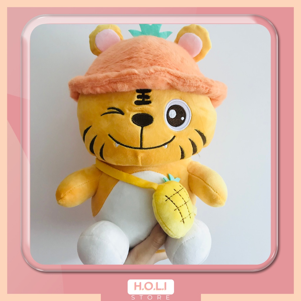 Gấu thú nhồi bông hình con hổ dễ thương, hổ đeo túi hàng nhập size nhỏ - HOLY