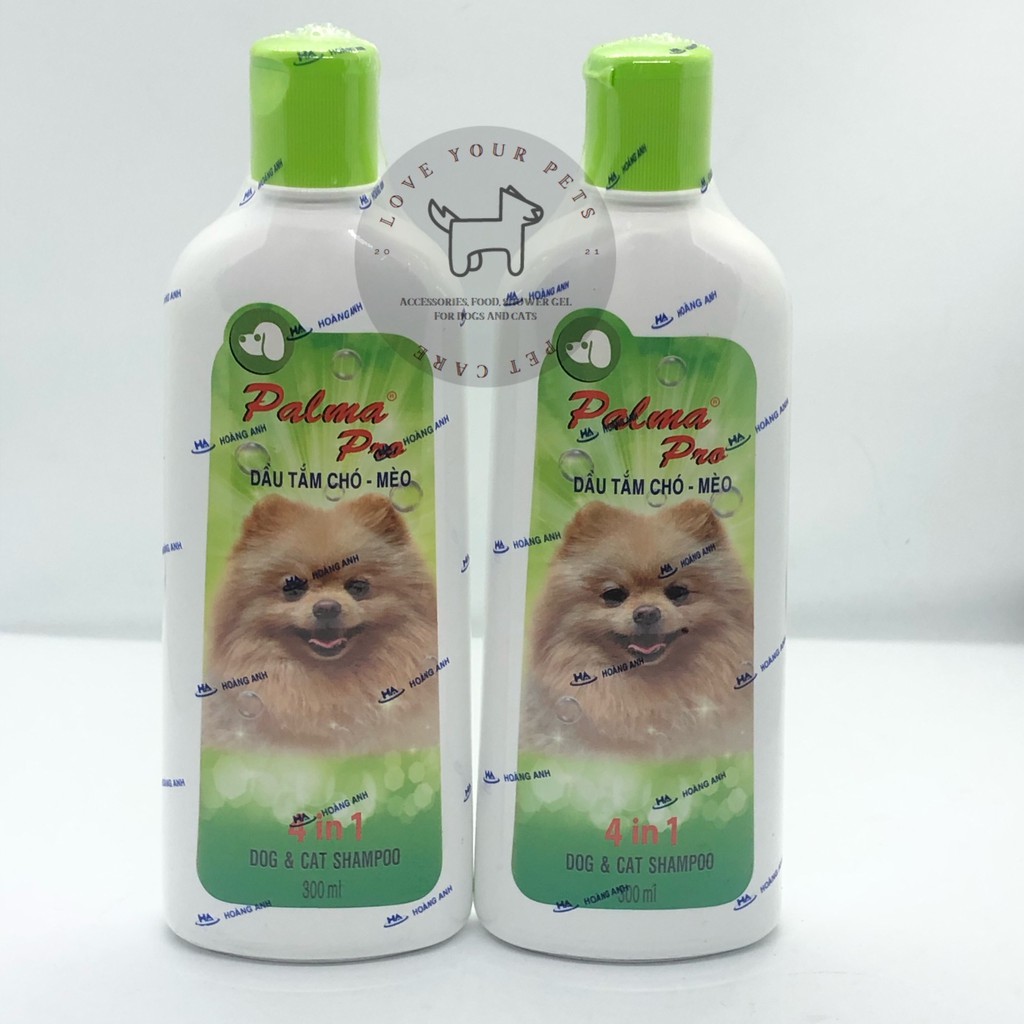 Dầu tắm Palma Pro 300ml dành cho thú cưng (4 in 1) với 4 công dụng khử mùi, làm sạch ve, dưỡng lông, chống rụng lông.