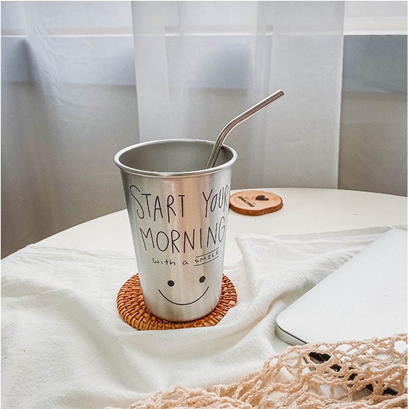 Ly đựng nước inox phong cách retro 500ml và 300ml - Inox 304 an toàn - Daisy.decor