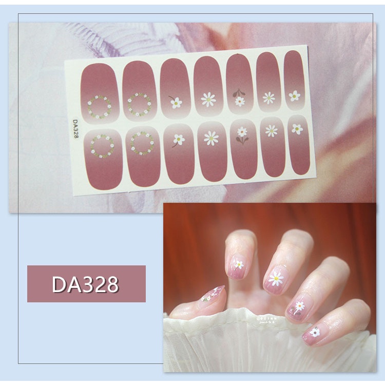 Bộ nail sticker 14 miếng dán móng tay trang trí 3D DA321-DA340 xinh xắn chống thấm nước