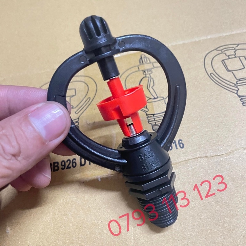 Béc tưới thân xoay 2 tia ren ngoài 17/21