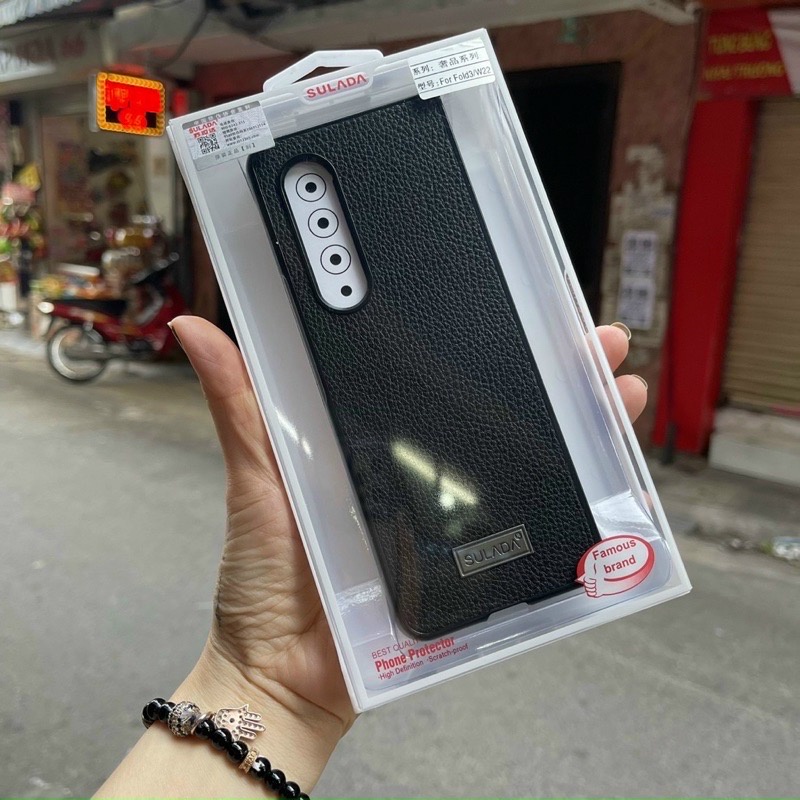 ￼Ốp Lưng Da Sần Sam Sung Galaxy Z Fold 4, Z Fold 3 Hãng SULADA Chống Bám Vân Tay Hàng Cao Cấp