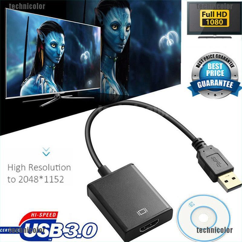 Cáp Chuyển Đổi Usb 3.0 Sang VGA Cho Windows 7/8/10 Pc 1080p