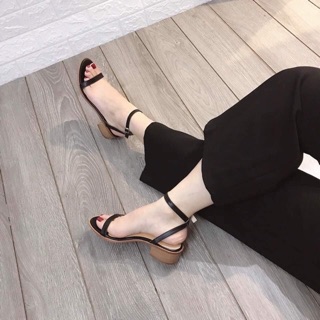 Sandal 3p gót gỗ