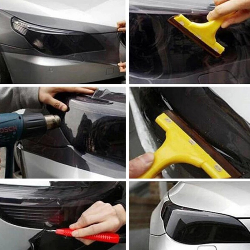 Phim Dán Đèn Pha Xe Hơi Màu Đen Chống Nước Chống Khói Kích Thước 30x100Cm DIY