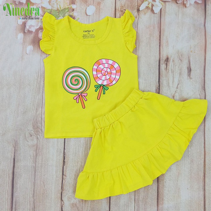 Set áo tay bèo kết hợp chân váy đuôi cá size cho bé gái 13-29kg