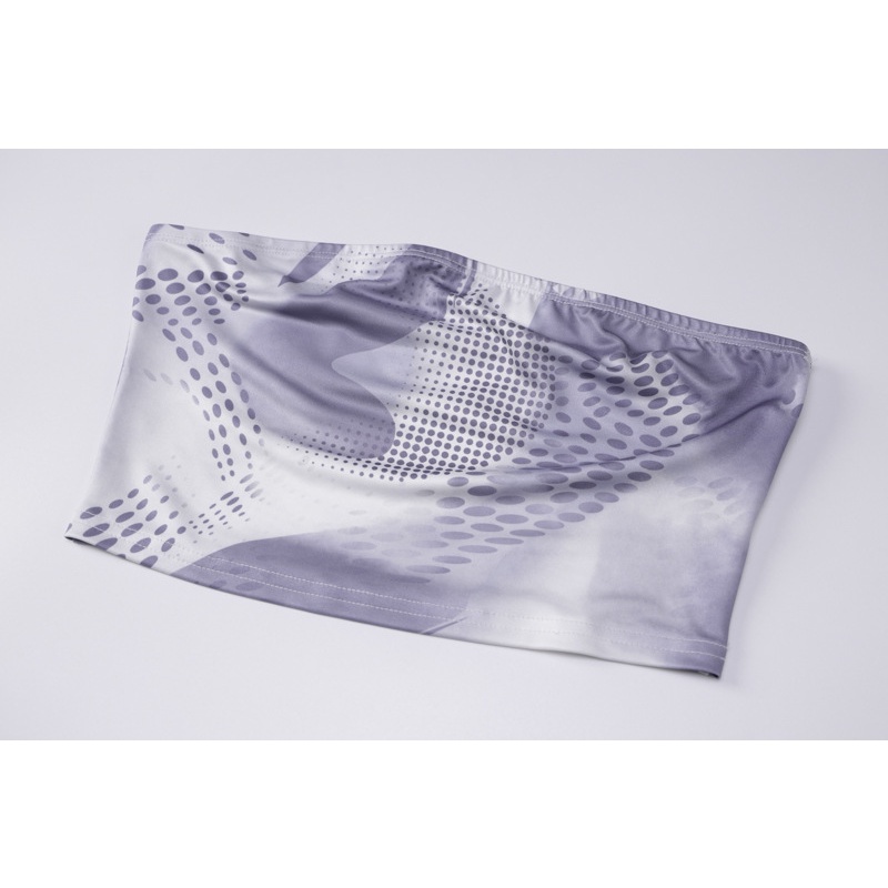 Set Áo Trễ Vai + Chân Váy Ngắn Lưng Thấp Hoạ Tiết Chấm Bi Thời Trang Cho Nữ