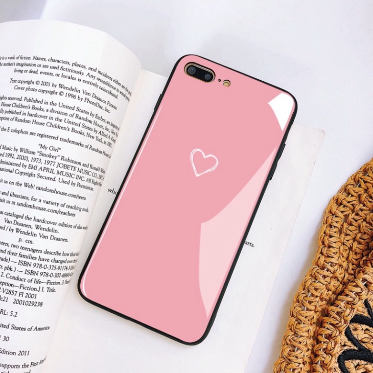 Ốp lưng iphone 6, 7, 8 Plus, X, XS, XR, XSMAX, 11, 11PRO, 11 PROMAX, 12, 13 PROMAX TRÁI TÍM ĐẸP BẰNG KÍNH PKVN