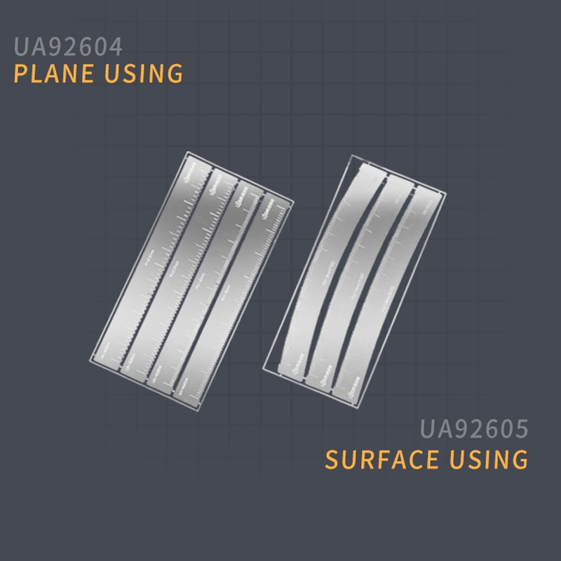 Bộ dụng cụ mô hình Gundam Ustar UA92604-UA92605 Thước đo khoảng cách lỗ màng hình cung phẳng và khắc biến đổi