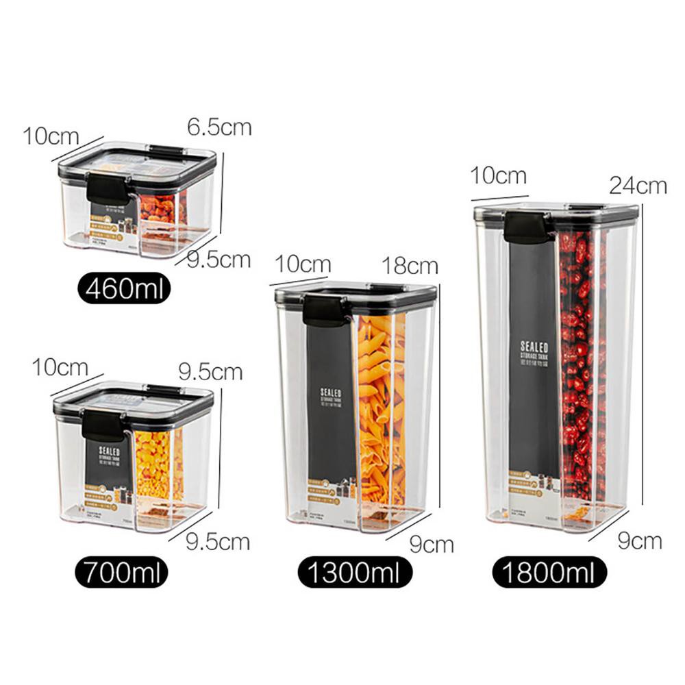 Hộp đựng thực phẩm kín bảo quản tốt chống ẩm ngăn nắp cho nhà bếp 700ml, 1300ml,  - Peehomedecor