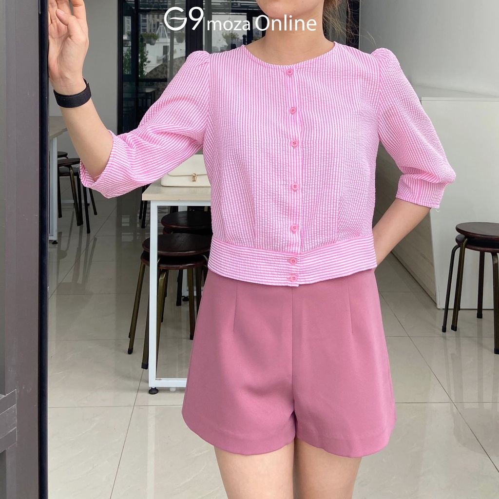 Áo sơ mi croptop tay cộc 11001 G9moza