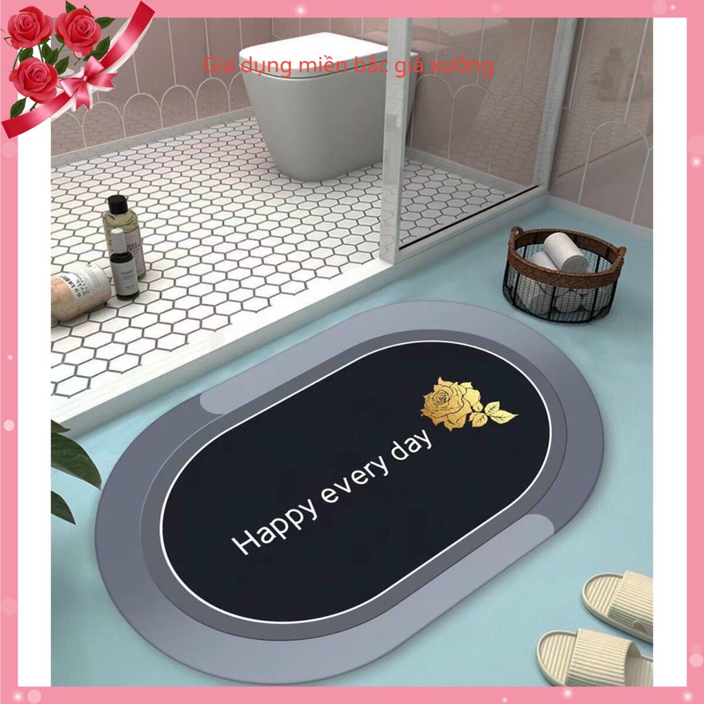 Thảm lau chân nhà tắm Nhật siêu thấm hút chống trơn trượt tốt, thảm nhà tắm 3D giá cực rẻ
