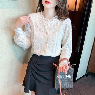 575k áo sơ mi ren tay dài