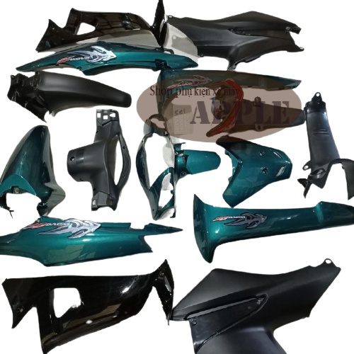 Dàn áo nhựa nguyên sinh ABS cao cấp gắn xe Wave RS - Wave Anpha - S100 đời 2006 đến 2016 Màu Xanh Rêu - SPA-DG