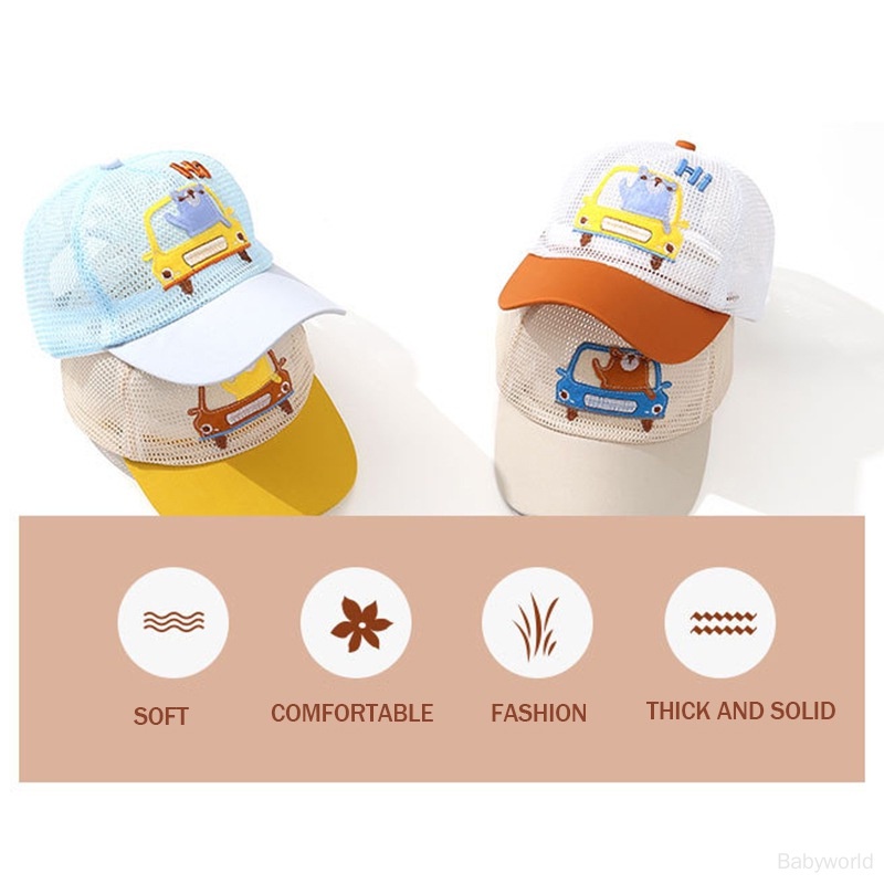 Mũ Lưỡi Trai Phối Lưới Thoáng Khí Thời Trang Mùa Hè Cho Bé