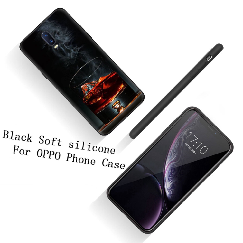 Ốp điện thoại silicone đen họa tiết bia rượu vodka cho OPPO REALME 6 C3 5S X2 PRO A92S C2 A12 F15 A91 A31 A8 A92 A52