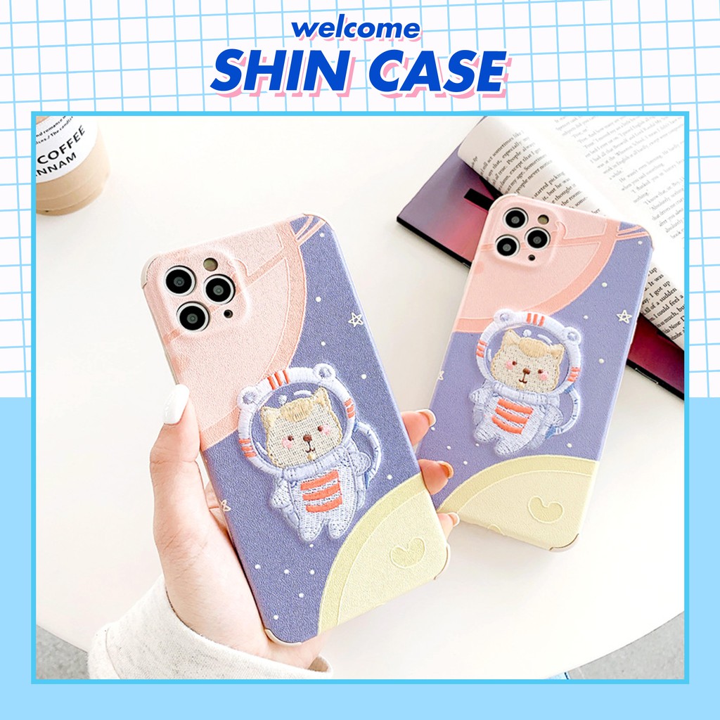 Ốp lưng iphone Cat Planet thêu viền chống va đập 5/5s/6/6plus/6s/6splus/7/7plus/8/8plus/x/xs/11/12/pro/max/plus/promax