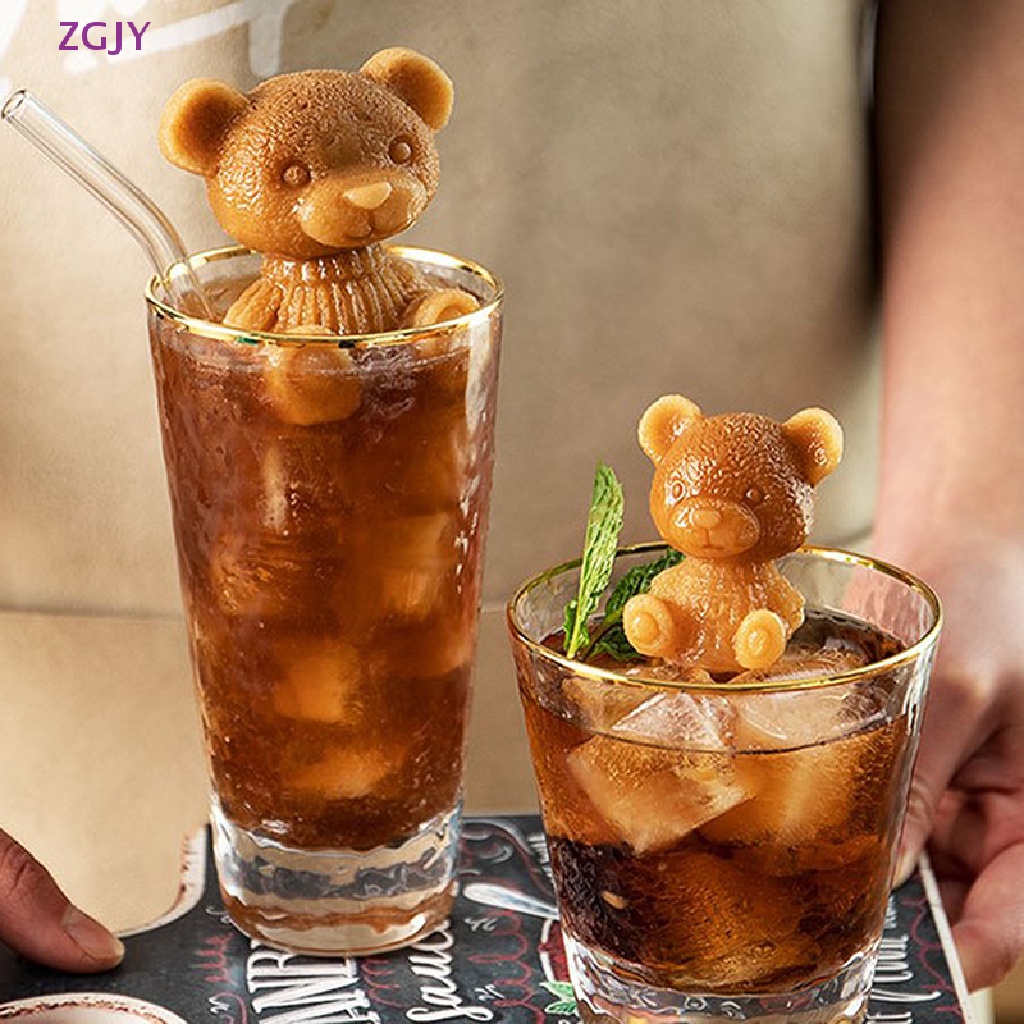 Khuôn Silicon Làm Đá Hình Gấu Hoạt Hình 3D Dễ Sử Dụng Mới