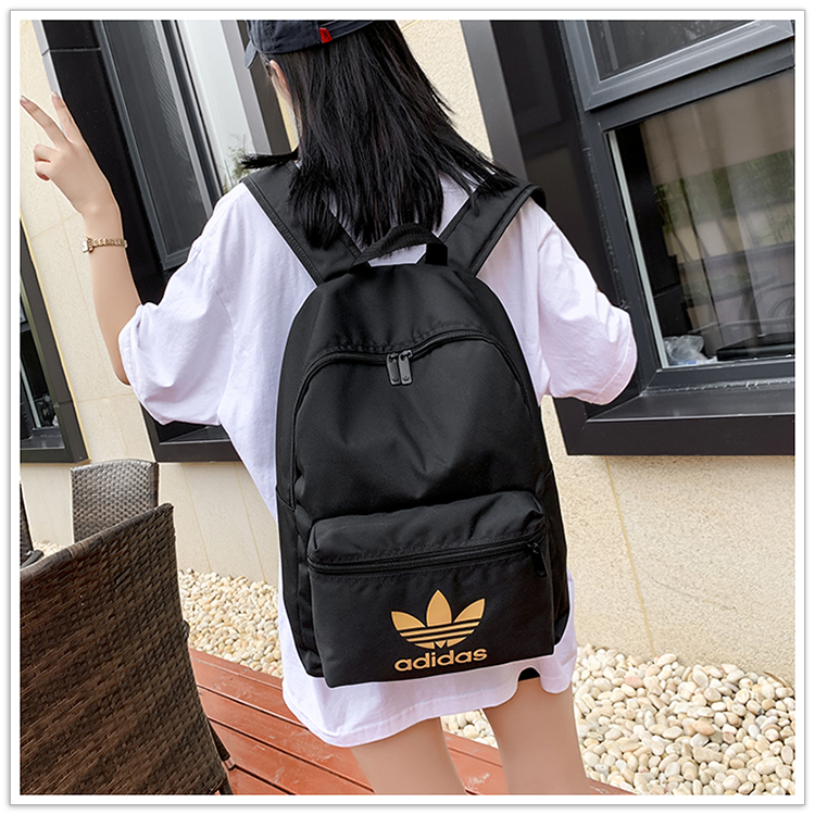 Ba lô đi học vải canvas in họa tiết logo Adidas thời trang trẻ trung cho nam và nữ