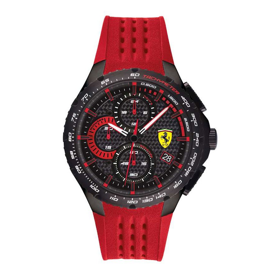 Đồng Hồ Ferrari Nam Dây Cao Su Pin-Quartz 0830727 - Mặt Đen (44mm)