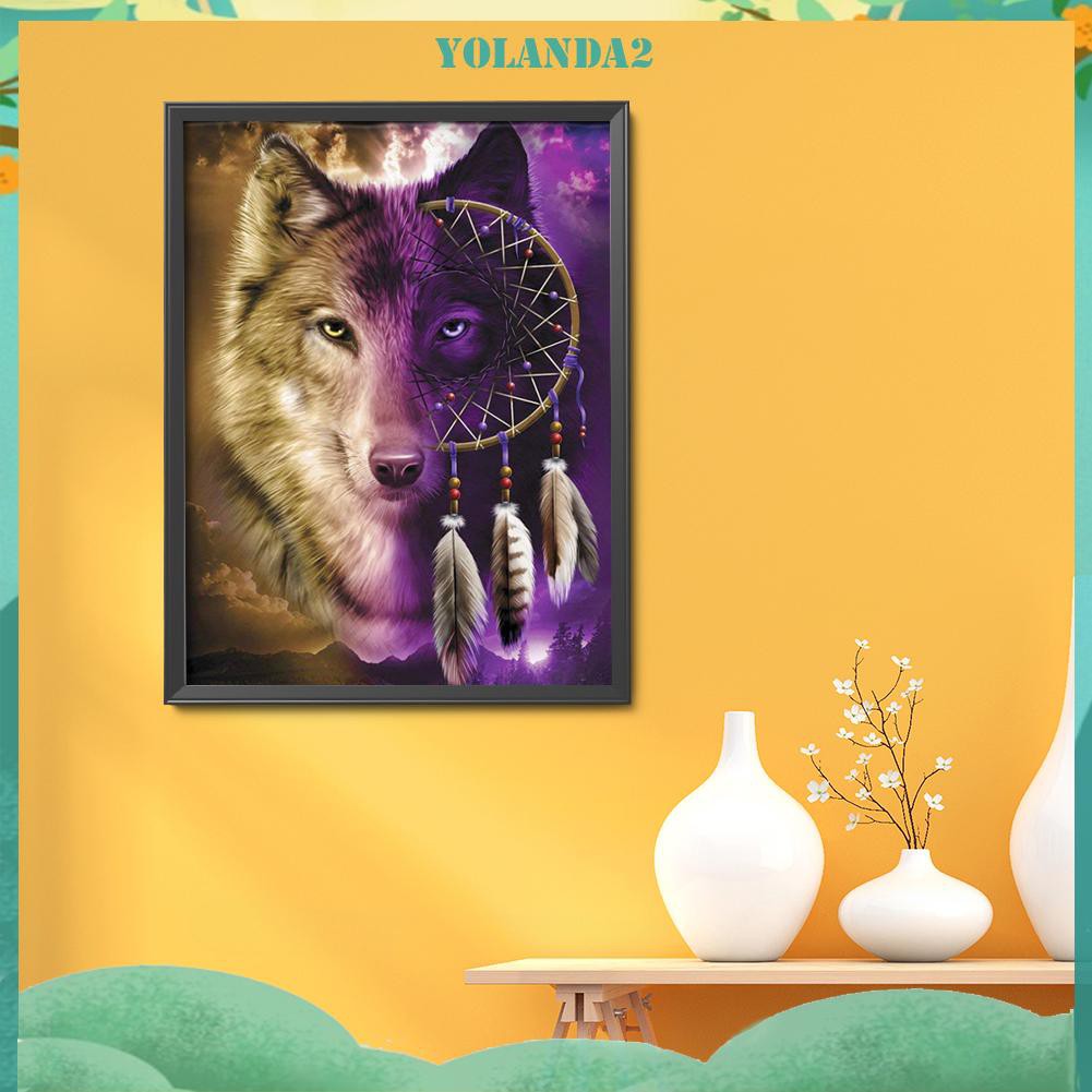 Tranh thêu chữ thập tự làm hình chó sói 11CT