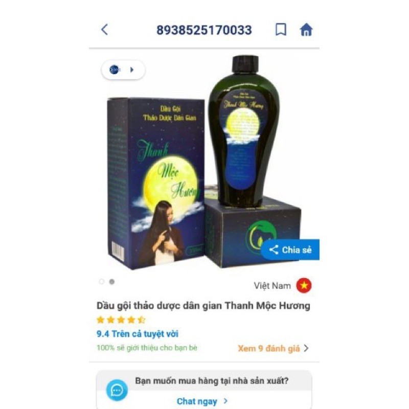 Dầu gội thảo dược Thanh Mộc Hương 350ml (Chính hãng cty)