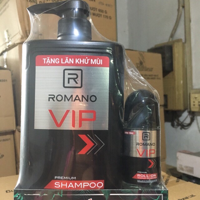 Dầu gội Romano Vip 650g tặng lăn khử mùi 40ml (giá bao bì 174k)
