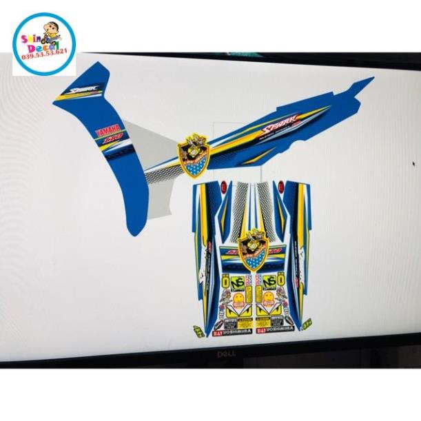 Tem rời sirius dán xe xanh gp